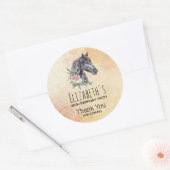 Portret Waterverf Birthday Ronde Sticker (Envelop)