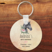 Portret Waterverf Birthday Sleutelhanger (Voorkant)