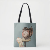 Portret Waterverf Owl Siblings Tote Bag (Voorkant)