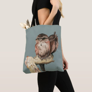 Portret Waterverf Owl Siblings Tote Bag
