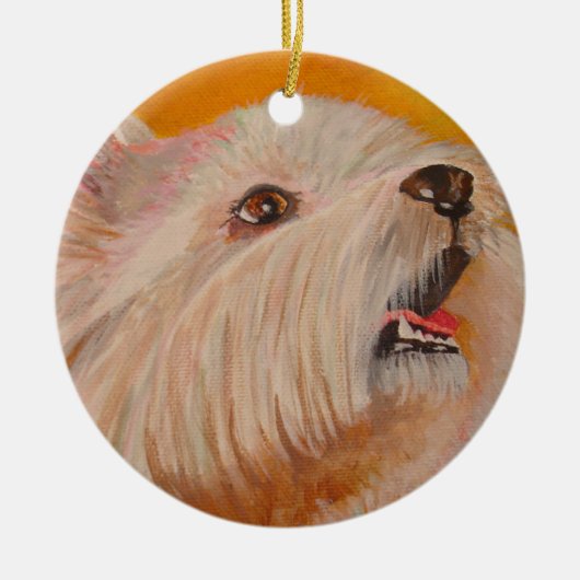 Portret West Highland White Terrier Keramisch Ornament (Voorkant)
