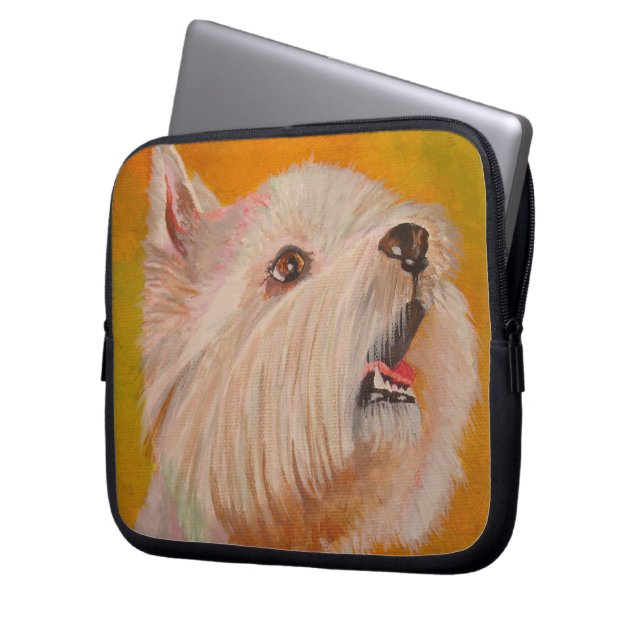 Portret West Highland White Terrier Laptop Sleeve (Voorkant Links)