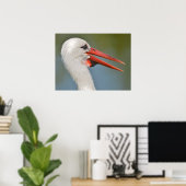 Portret wit verslaat de open bek poster (Thuiskantoor)