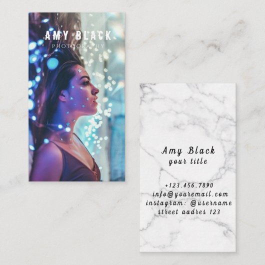 Portret Woman Girl Fotografie Visitekaartje (Voorkant / Achterkant)