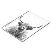 Portret zwarte en witte hoogland Cow Notitieboek (Linkerzijde)