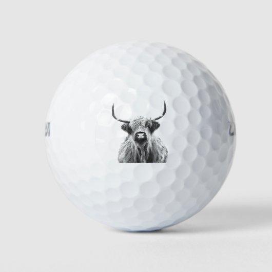 Portret zwarte en witte Koe Golfballen (Voorkant)