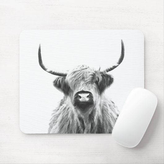 Portret zwarte en witte Koe Muismat (Met muis)