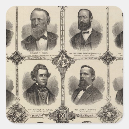 Portreten van EG Potter, Delano T Smith Vierkante Sticker (Voorkant)