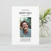 Portretfoto begrafenis Orde van Dienst Kaart (Staand voorkant)