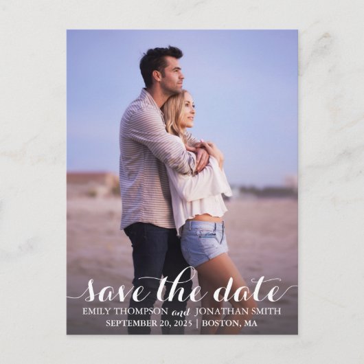 Portretfoto bruiloft Save the Date Briefkaart (Voorkant)