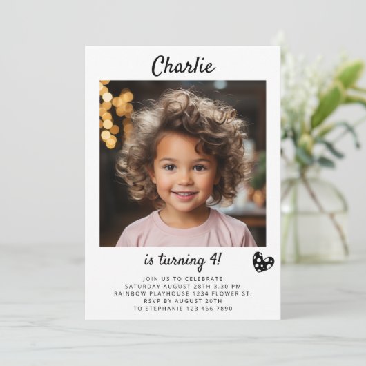 Portretfoto Kinder Afbeelding Eenvoudig script Ver Kaart (Staand voorkant)