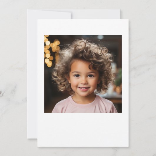 Portretfoto Kinder Afbeelding Eenvoudig script Ver Kaart (Achterkant)