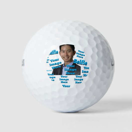Portretfoto Selfie Afbeelding Fab Gift Sjabloon Golfballen (Voorkant)