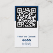 Portretfoto Sociaal Zwart, Blauw & Wit Visitekaartje (Achterkant)