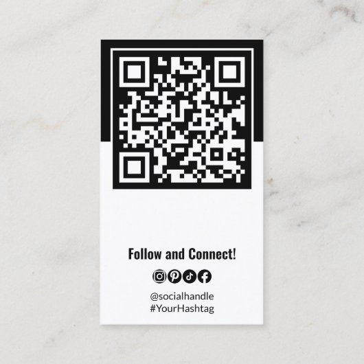 Portretfoto Sociaal Zwart & Wit Visitekaartje (Achterkant)