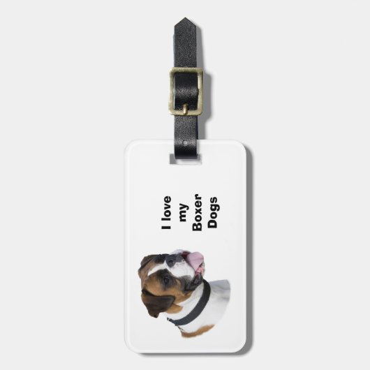Portretfoto van Boxer-hond Bagagelabel (Voorkant verticaal)