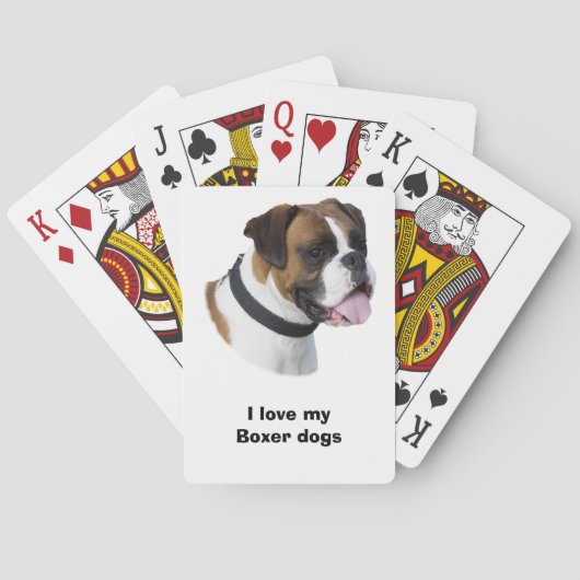 Portretfoto van Boxer-hond Speelkaarten (Achterkant)