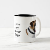 Portretfoto van Boxer-hond Tweekleurige Koffiemok (Voorkant rechts)