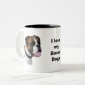 Portretfoto van Boxer-hond Tweekleurige Koffiemok (Voorkant links)