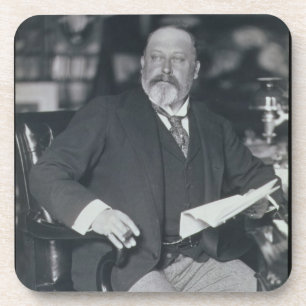 Portretfoto van Edward VII (1841-1910) (b/w Bier Onderzetter
