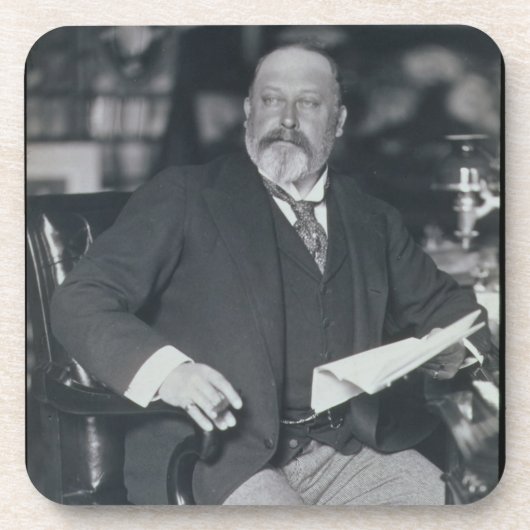 Portretfoto van Edward VII (1841-1910) (b/w Bier Onderzetter (Voorkant)