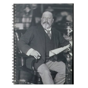Portretfoto van Edward VII (1841-1910) (b/w Notitieboek