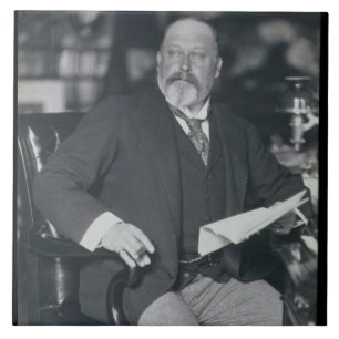 Portretfoto van Edward VII (1841-1910) (b/w Tegeltje