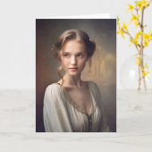 Portretkaart voor jonge vrouwen kaart (Gele Bloem)