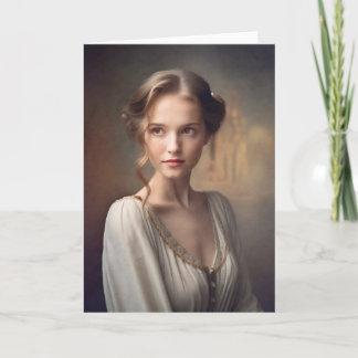 Portretkaart voor jonge vrouwen kaart