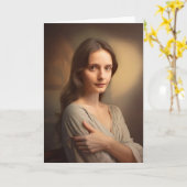 Portretkaart voor jonge vrouwen kaart (Gele Bloem)