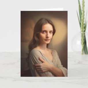 Portretkaart voor jonge vrouwen kaart