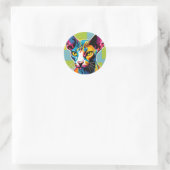 Portretkat Sphynx Pop Art Ronde Sticker (Tas)