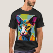 Portretkat Sphynx Pop Art T-shirt (Voorkant)