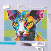 Portretkat Sphynx Pop Art Tissuepapier (Craft)
