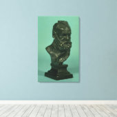 Portretkop van Victor Hugo (1802-85) (brons) Canvas Afdruk (Insitu (Houten vloer))