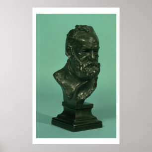 Portretkop van Victor Hugo (1802-85) (brons) Poster