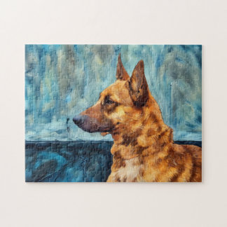 Portretpuzzel van de Belgische herder Legpuzzel