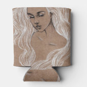 Portretschets: jonge meisjesillustratie blikjeskoeler (Achterkant)