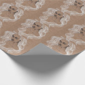 Portretschets: jonge meisjesillustratie cadeaupapier (Hoek)