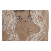 Portretschets: jonge meisjesillustratie kussensloop (Achterkant)