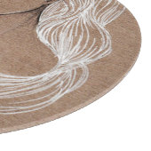 Portretschets: jonge meisjesillustratie snijplank (Hoek)