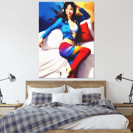 Portretschilderij Canvas Afdruk (Insitu (Slaapkamer))