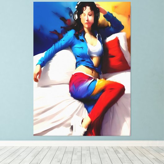 Portretschilderij Canvas Afdruk (Insitu (Houten vloer))