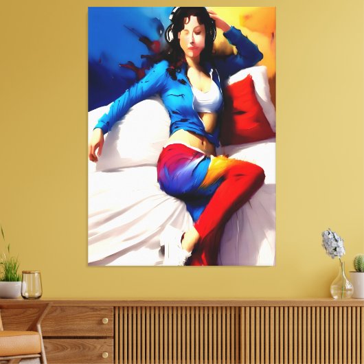 Portretschilderij Canvas Afdruk (Insitu (Woonkamer))