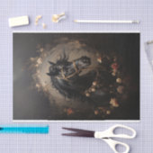 Portretschildering van een paard met Rozen Tissuepapier (Craft)