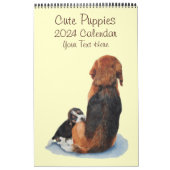Portretschilderingen van schattige puppies en hond kalender (Hoes)