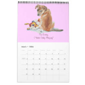 Portretschilderingen van schattige puppies en hond kalender (Mar 2026)