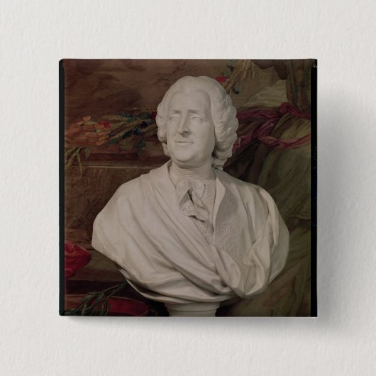 Portretstoet van Jacques-Ange Gabriel Vierkante Button 5,1 Cm (Voorkant)