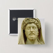 Portretstoet van Marcus Aurelius Vierkante Button 5,1 Cm (Voorkant /achterkant)