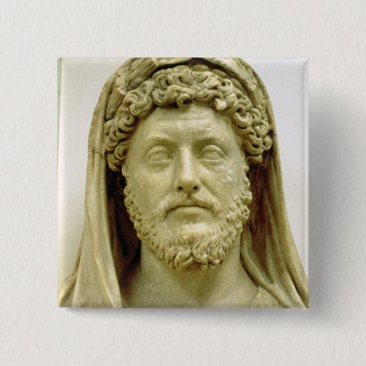 Portretstoet van Marcus Aurelius Vierkante Button 5,1 Cm (Voorkant)